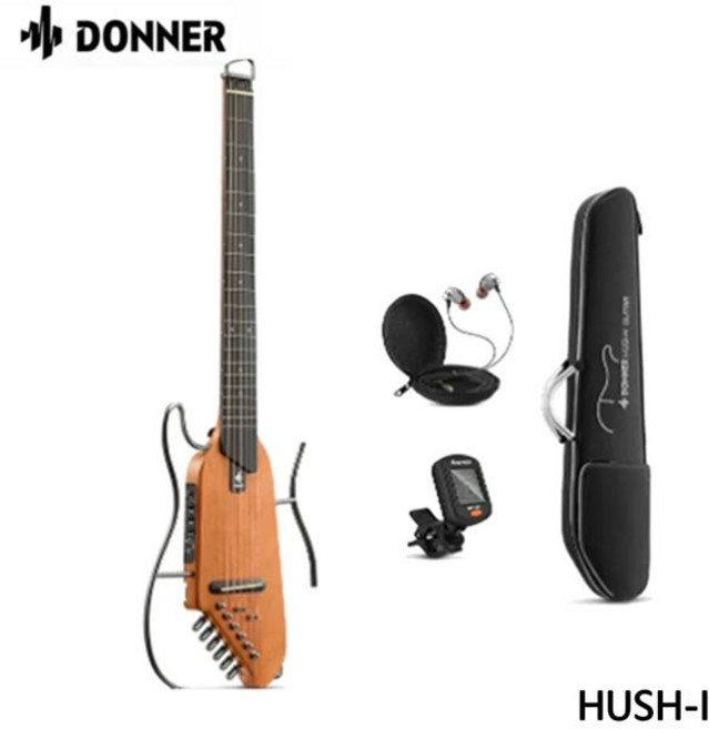Donner HUSH-I 지능형 사일런트 기타 여행 휴대용 분리형 포크 헤드리스 나무 기타, [04] HUSH-I Mahogany, 1개