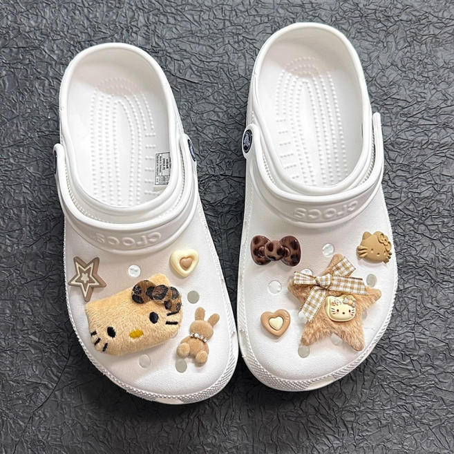 헬로키티 파츠 세트 호피 키티 DIY 신발 장식 악세사리