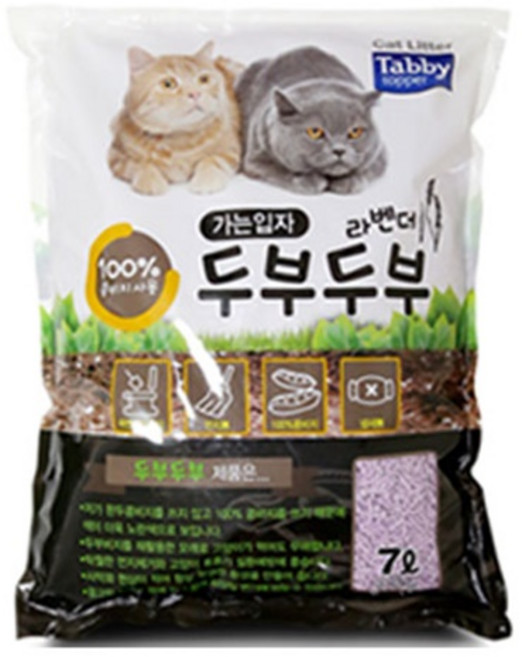 테비토퍼 두부두부 프리미엄 고양이 모래, 7L, 6개, 라벤더