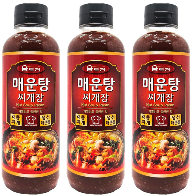 움트리/매운탕찌개장 480g 매운탕소스, 3개