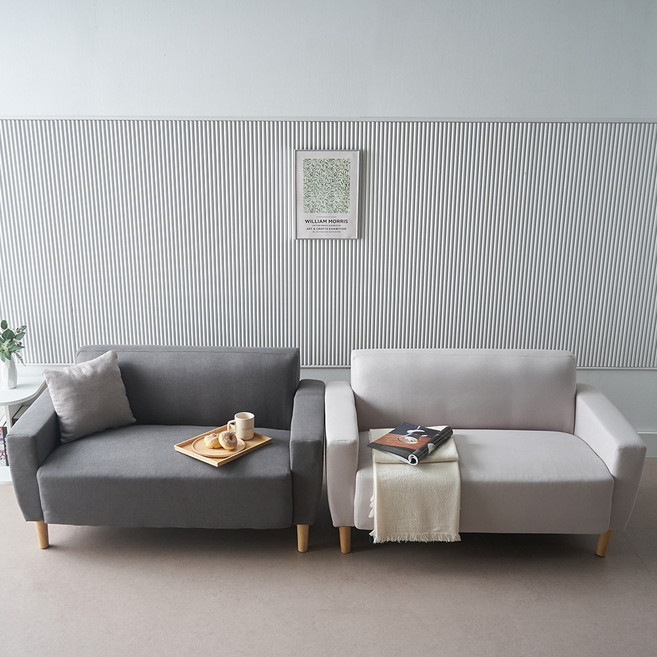 [추가즉시할인] 에보니아 라떼 2인 방수패브릭소파 / 좌식겸용쇼파 8colors, 그레이