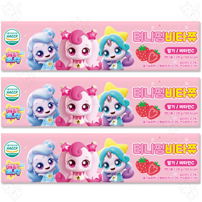새콤달콤 캐치티니핑 비타쮸 딸기맛, 3개, 28g