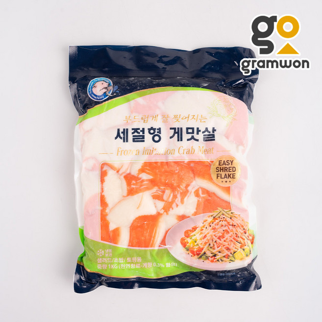 더부드러운 게맛살 1kg 맛살 세절형 샐러드 맛살, [냉매무료] 더부드러운 게맛살 1kg +드라이, 1개