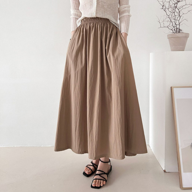 마이쏭 여성 빅사이즈 롱치마 여름치마 A라인 씨티바스락롱스커트
