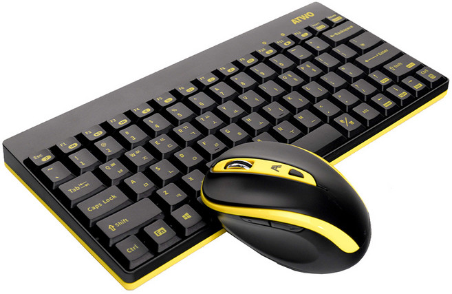 에이투 2.4Ghz 무선 키보드 마우스 세트, AG0401, 블랙, 텐키리스