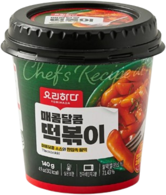 요리하다 매콤달콤 한입쏙 쌀떡 떡볶이, 3개, 140g