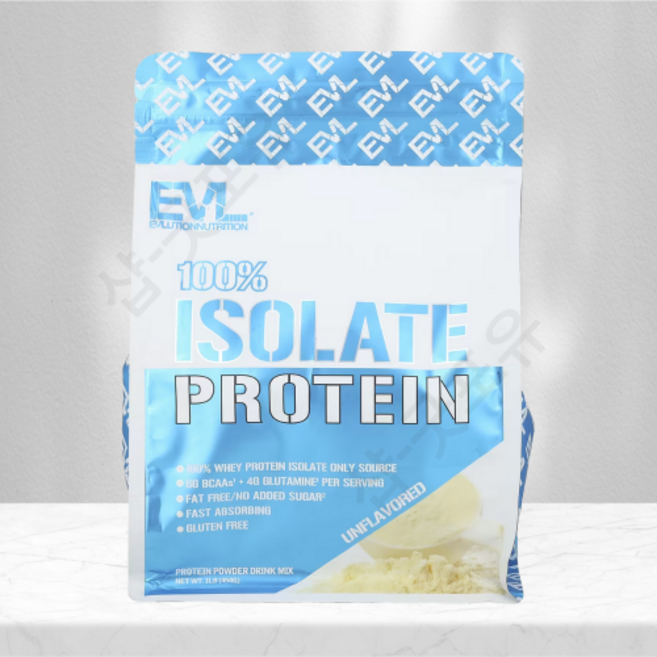 이보루션 뉴트리션 EVLution Nutrition 100% 분리 단백질 무맛 454g(1lb) EVL-02848, 1개, 454g