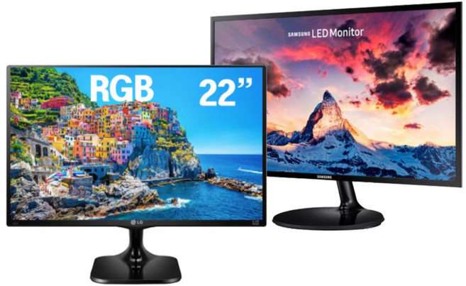 삼성 엘지 24인치 23인치 모니터 HDMI 22인치 LED 사무용 업무용 듀얼용 컴퓨터 CCTV용 중고, 54cm, 22인치FHD