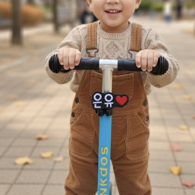 킥보드이름표 자수 맞춤제작 글리터 네임택 / 아동 분실방지 어린이 이름표 자전거이름표