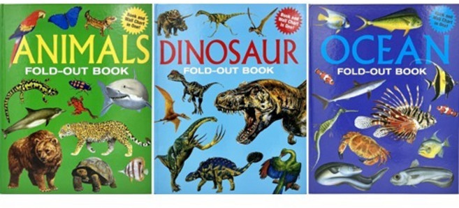 Book and Wall Chart In One Fold Out Books (3종택1) 영어 월차트 폴드아웃북, Dinosaur