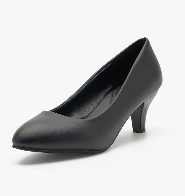 더웨이나인 여성 면접 검정 구두 5cm 정장 펌프스 승무원 수피