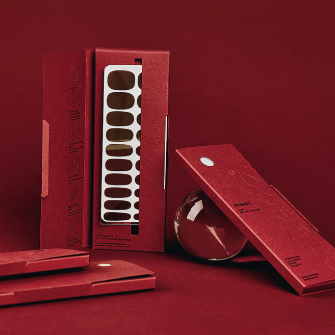 채도 Cure 네일휴식기 마스크팩 젤네일 스티커, 1개, 체리 레드