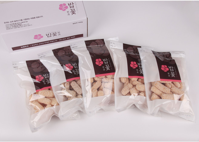 (밥꽃한과) 밥꽃셋 900g / 맛있는 유과 장인한과 부모님 상견례 추석 설 선물 다과, 1개