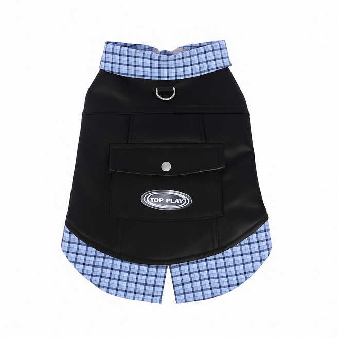 강아지무스탕 애견 가죽자켓 스웨이드 겨울용, 1개, 블랙