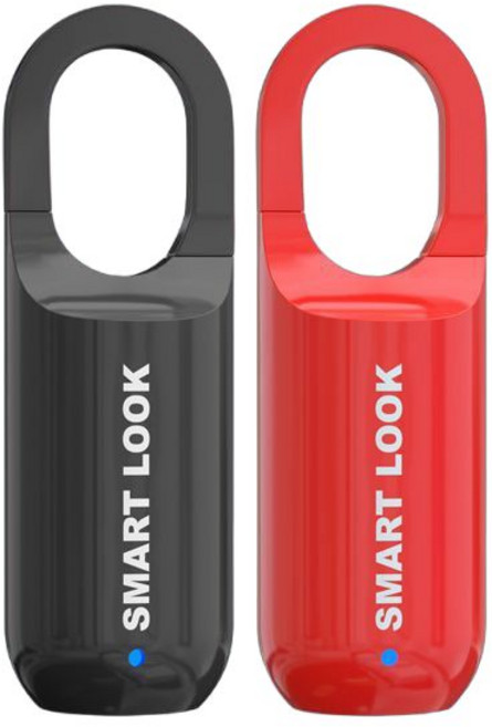 캐리어 자물쇠 스마트 충전식 지문인식 잠금 장치 자전거 사물함 서랍 캐비닛 가방 수하물, 스마트 자물쇠 (블랙), 1개