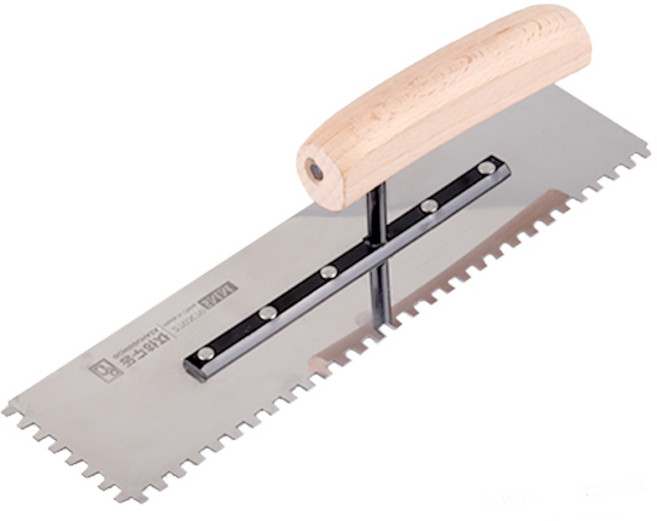 공구하자 타일 압착 고대 톱니 흙손, 길이 250 x홈깊이 5mm, 1개