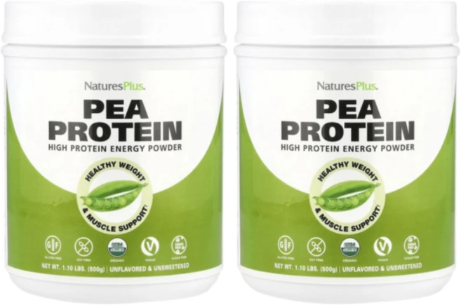 Natures Plus 단백질 PEA protein powder 식물성 1.1 파운드 비건 무설탕, 500g, 2개 - 쿠팡