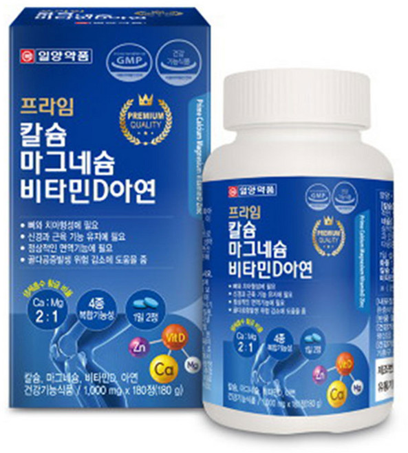 일양약품 프라임 칼슘 마그네슘 비타민D 아연, 180정, 1개