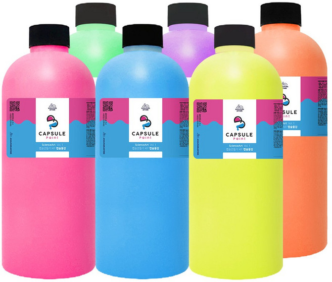 (사은품증정) 캡슐물감 1000ml 낱색 스노우키즈 아기물감 놀이 어린이 형광, 캡슐물감1000ml(오렌지)+사은품:디스펜서, 1L