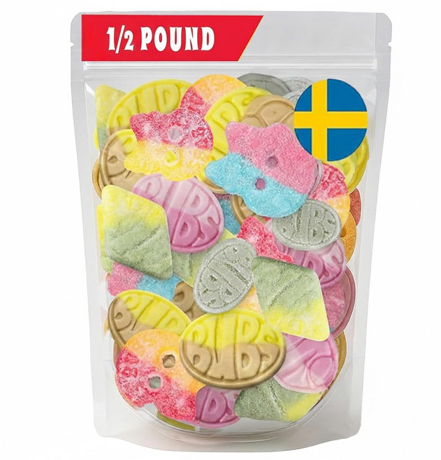 SkandyNova Bubs Swedish Candy Mix – 1/2 lb S Bubs Swedish Candy Mix – 1/2 lb Sweet & Sour Gummies, 1개, 907.18g