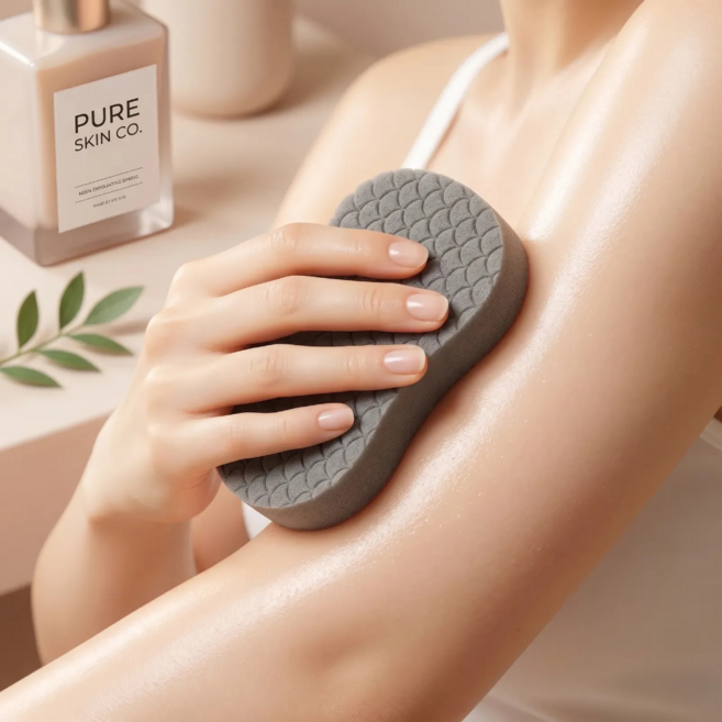 모먼트온 부드러운 클랜징 때밀이 스펀지 때타올(1+1증정), 2개, 1세트, 그레이