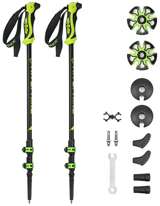 라이프엘 3단 접이식 초경량 등산스틱 2p + 스틱케이스 + 부속품, 등산스틱 세트, 1개