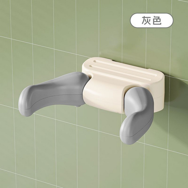 寶寶站立洗澡神器嬰幼兒小孩洗屁沐浴屁股輔助支架兒童防滑屁屁, 灰色【貼牆上 收納方便】, 1個