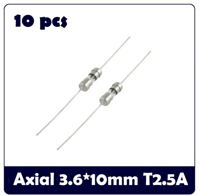 축 리드 유리 4A 퓨즈 5A 8A 12A 2A 10 0.5A 1A 2.5A 15A 1.5A 6.3A 개 250V 3.6X10MM 10A 블로우 슬로우, T2 5A, 1개