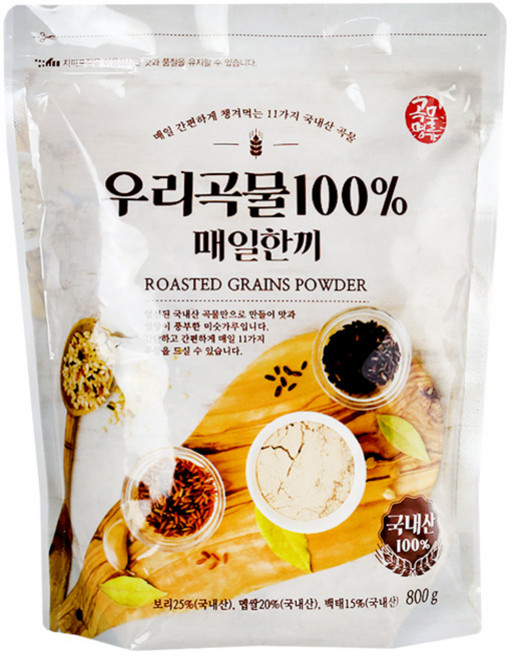 11가지 우리곡물100% 매일한끼 800g 국산 미숫가루 선식 식사대, 1개