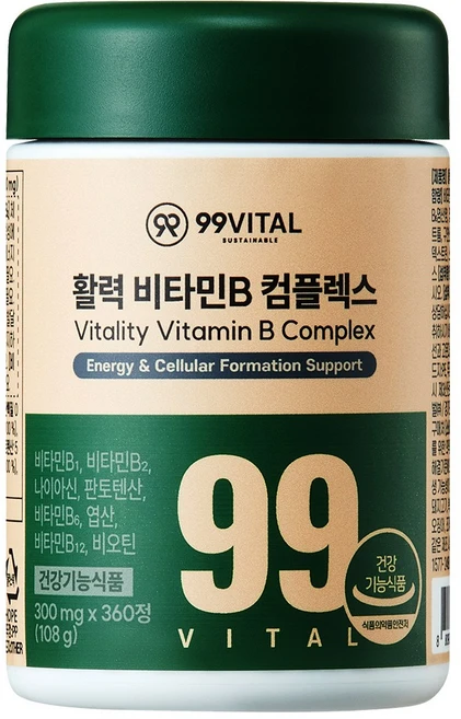 99바이탈 활력 비타민B 컴플렉스, 1개, 360정 - 쿠팡