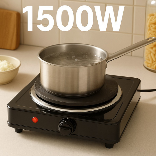 프리스탠딩 핫플레이트 1구 1500W 고화력 순간가열 모든용기사용가능