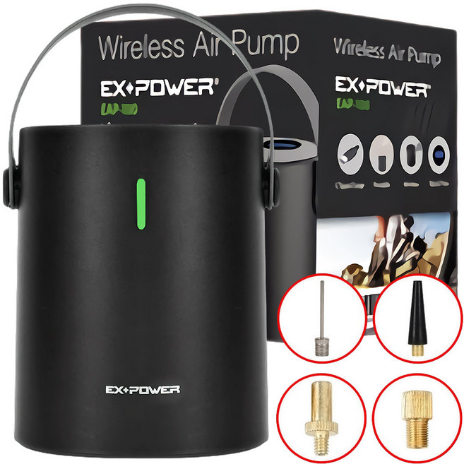 무선 에어 펌프 휴대용 전동 공기 주입기 캠핑 텐트 자전거 튜브 공 자동차 차량용 타이어, 1개, 상세페이지 참조