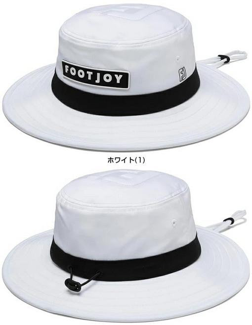 풋조이 2024 골프 모자 버킷햇 벙거지 스퀘어 패치 남성 FH24WPBK, 화이트(1)