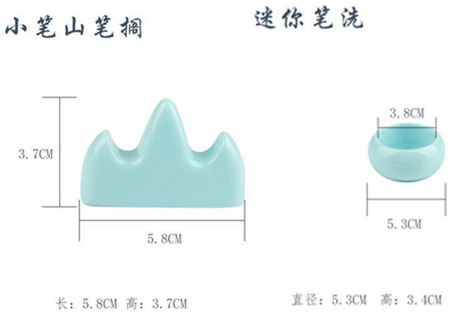 文房四寶 筆洗 筆山 塑料材質 學生用, 1個, 3個迷你小筆洗+3個筆山