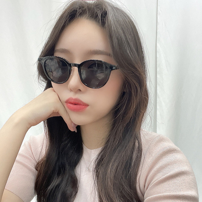 하리몽드 남녀공용 라운드 뿔테 틴트 컬러풀 선글라스