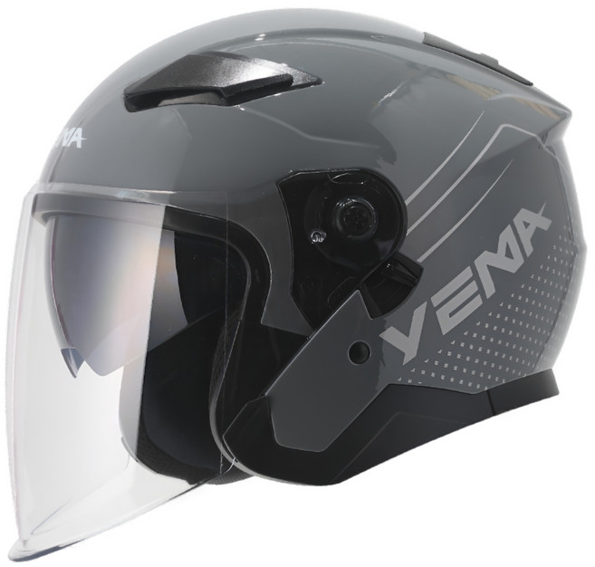 프로라이더스 YEMA 예마639 초경량 오토바이 헬멧 이너쉴드 바이크 오픈페이스, 유광 그레이, 2XL