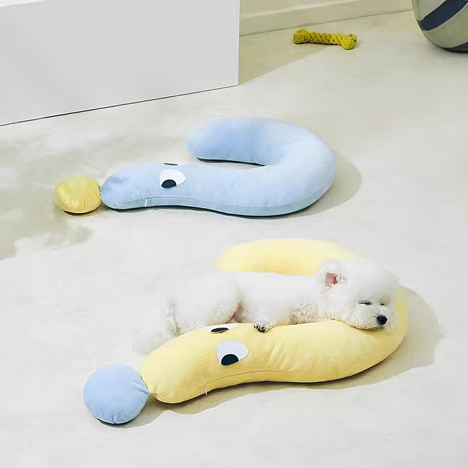 루본 떡실신 사심가득 강아지 고양이 베개 바디필로우, 옐로우, 1개