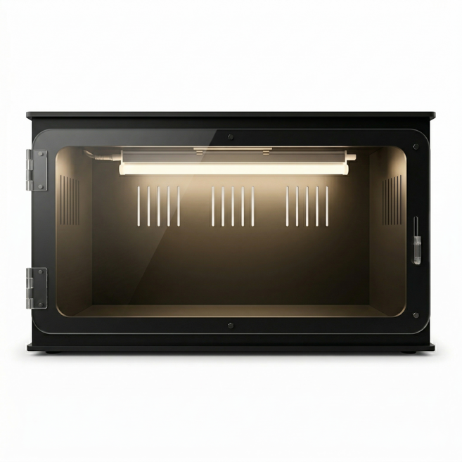 NRC 레게스네이크 블랙컬러 포맥스케이지 45x30x25cm, 1개, LED+스위치장착모델