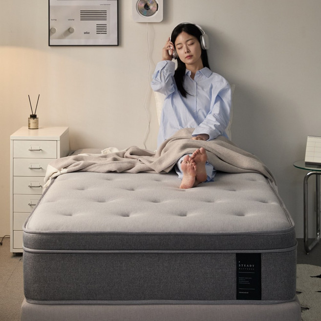 [모먼스트] 허리에 좋은 탄탄한 스프링 미디엄하드 스테디 매트리스, 중간 단단함, 30cm