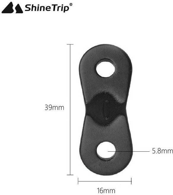 ShineTrip 營繩調節片, 黑色, 黑色
