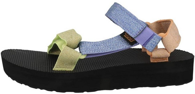 Teva 여성용 미드폼 유니버설 샌들 메탈릭 블루 멀티