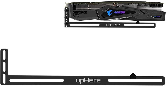 UpHere 흰색 그래픽 카드 GPU 지지대 / 홀스터 브래킷 양극 산화 항공 우주 알루미늄 싱글 또는 듀얼 슬롯 카드-(GL04), GL05 블랙 GPU 홀더, 1개