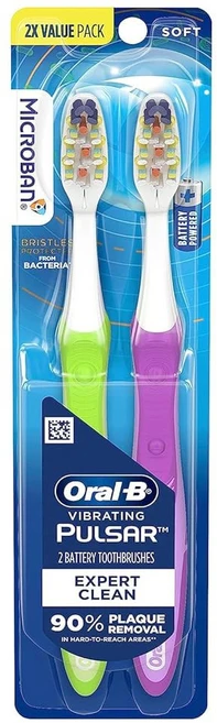 구강 프 헬스 펄사 배터리 칫솔 소프트 블루 2개들이 1팩, 무선 자동 칫솔 여행용 전동칫솔 구강B 프로헬스 펄사, 1개 - 쿠팡