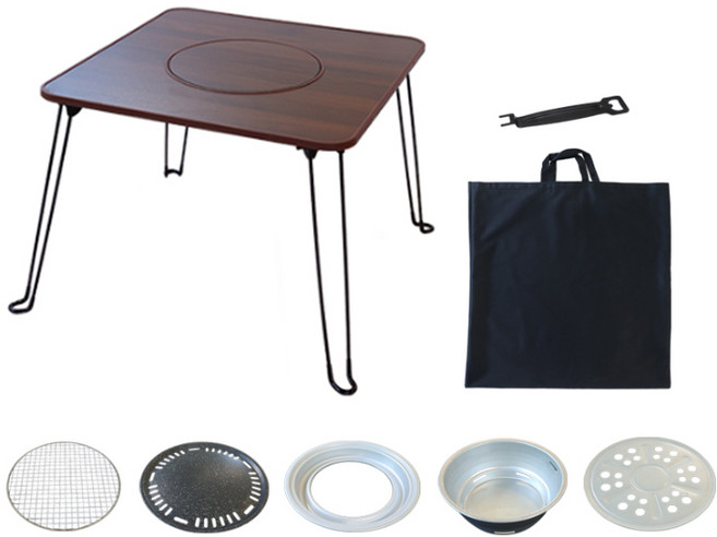 만능 화로 고기 불판 접이식 숯불 테이블 풀세트, 1개