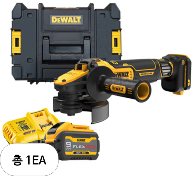디월트 충전그라인더 20V 9AH 125mm + BL배터리 세트 DCG409VSX1-KR, 1세트