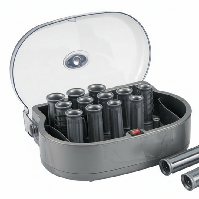 전문가용 전기 헤어롤 셋팅기 열 구르프 앞머리 볼륨 웨이브 스타일링 집게 15구, 상세페이지 참조, 상세페이지 참조