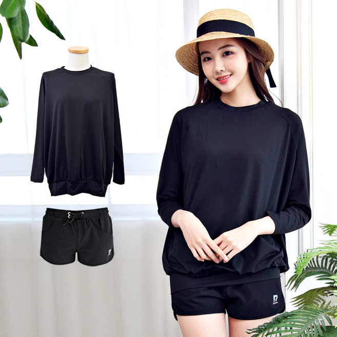 로이몬스터 체형커버 상하의 2장세트 가오리래쉬2(블랙)