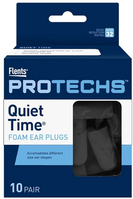 플렌츠 프로텍스 폼 이어 플러그 NRR 33 소음 감소 케이스 포함 10쌍, Black, 50 pair (Pack of 1), Ear Plugs