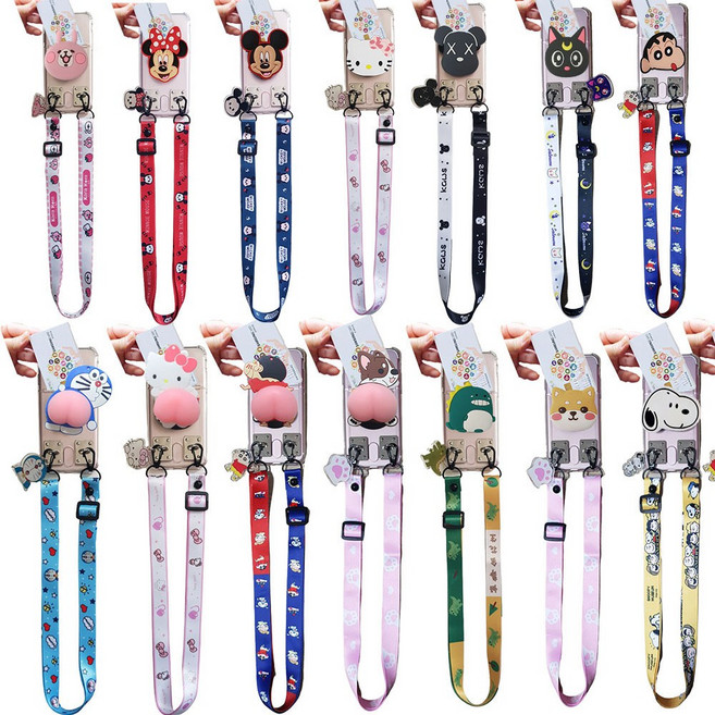 갤럭시S23FE SM-S711N 폰그립톡 스마트톡 카드포켓 실리콘 젤리 목걸이줄 스트랩 세트 핸드폰 케이스 RB커버OV