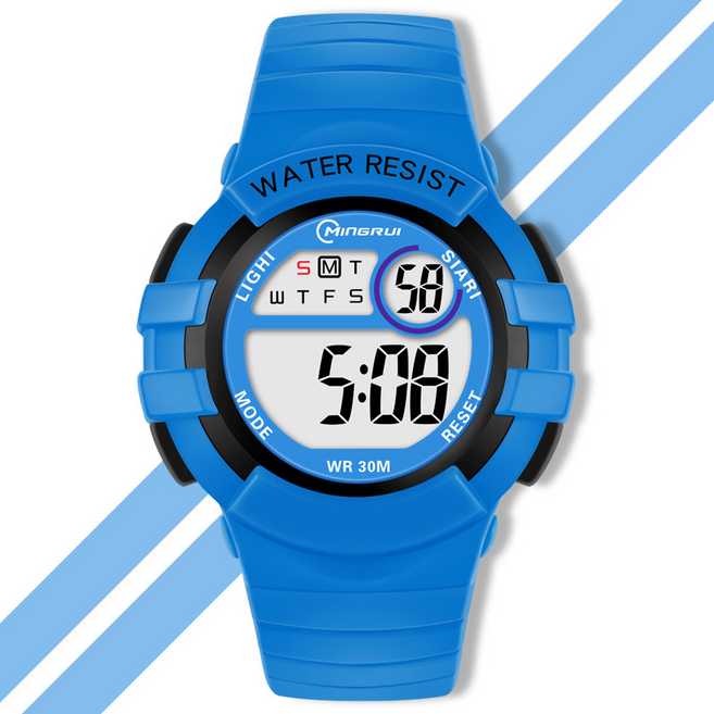 LTS 남여공용 학생 전자 우레탄 LED 라이팅 스포츠 전자 우레탄 손목시계